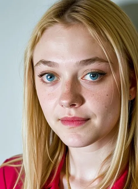 close up portrait of sks woman , by Flora Borsi, style by Flora Borsi, bold, bright colours, ((Flora Borsi)), by William Eggleston, <lora:lora-small-dakota-fanning-v1:1>