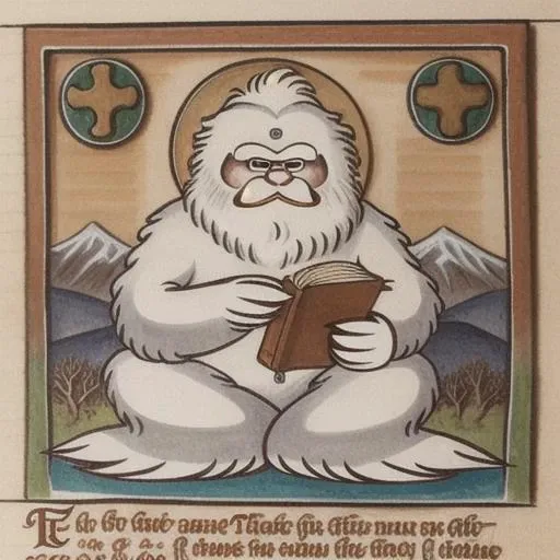 a yeti by bestiary_style <lora:bestiary_style:1>