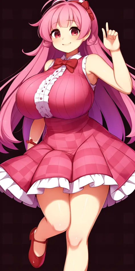 big lips, Brown hair, pink eyes, japanese face, improve, improve grin, two sides up, huge breasts, Wide hips, sexy, detailed, pink room, Hits, (evil smile1.4), kawaii, skirt lewd, lewd, GOOD, lewd costume, lewd shirt,  choker, lewd skirt, lewd shirt,navel piercing,ropa interior lewd