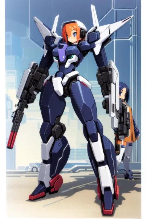 masterpiece, best_quality, 1girl, solo, harada takehito, mecha