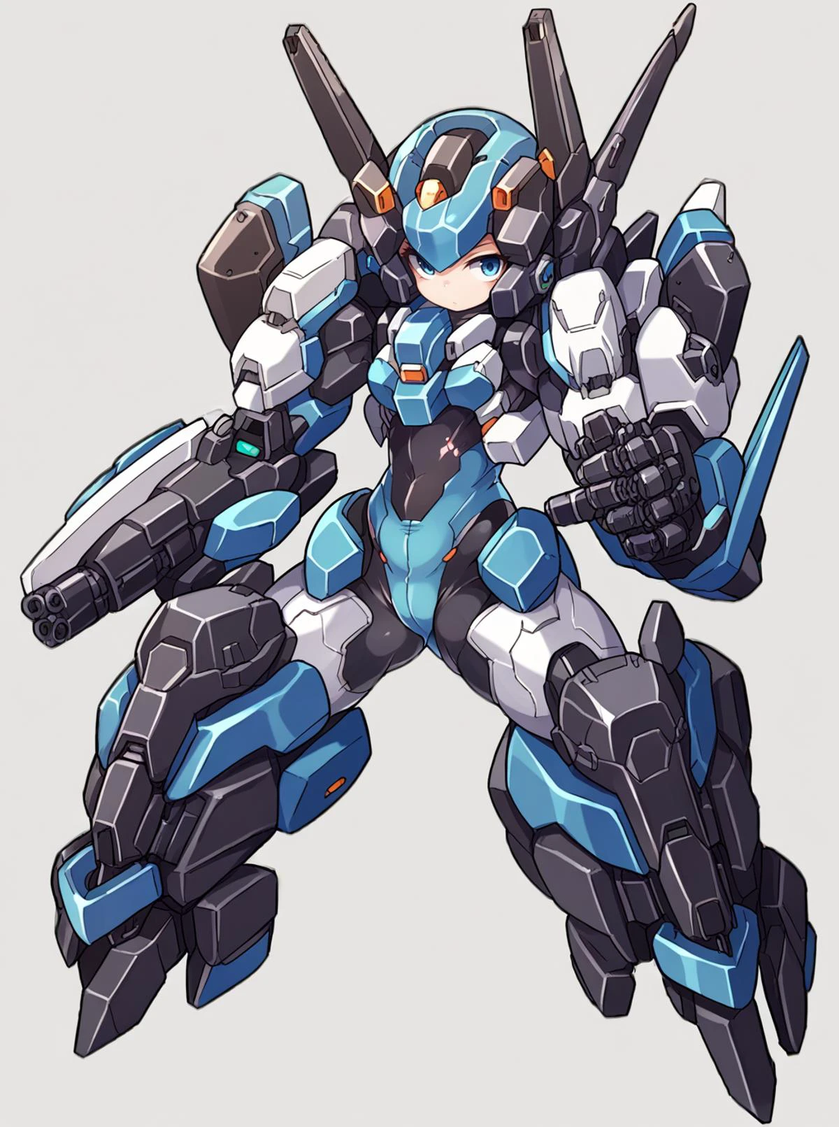 score_9, score_8_up, score_7_up, source_anime, solo, 1girl, leotard, (mecha:0.5), karukan \(monjya\), <lora:karukan_PDXL-000002:1>