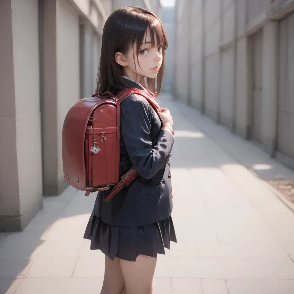 score_9, score_8_up, score_7_up, score_6_up, source anime, realistic,
1girl, haibara, walking, school blazer, skirt, randoseru, backpack, from side, looking at viewer, school,
<lora:sdxl2-flat2-512b:-1> <lora:randoseru_pony_v4:1>