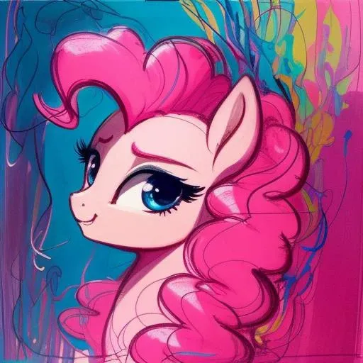 pony pinkie pie, indoors, intricate detail, countershading, vibrant cinematic lighting, [metallic:3, ]Step-by-step, dribbble, trending on Getty Images, pony[ magicpunk:6] [cynical realism :3]by ([Patrick Dougherty Carne Griffiths :4](Arshile Gorky Artemisia Gentileschi:0.9):1.1)