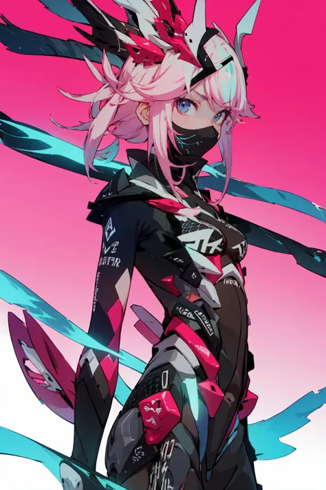 (masterpiece, best quality:1.3), (flat color:1.3),(colorful:1.3),looking at viewer,1girl,solo,floating colorful water,(2D:1.3),
sakura neon,armor,mask on head,
 <lyco:Yae Sakura-Neon Shade:0.8>