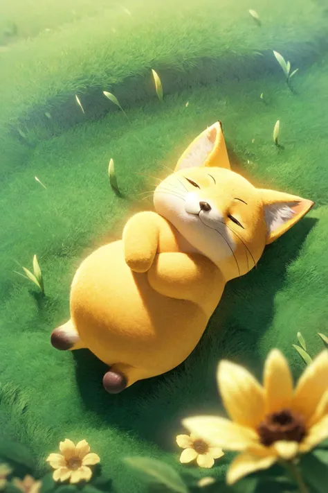 fox,best quality,(flower:1.2),highly detailed,grass,lovely,(solo:1.1),<lora:Gong-æ¯ç»ç©å
·:0.8>,wool felt texture,