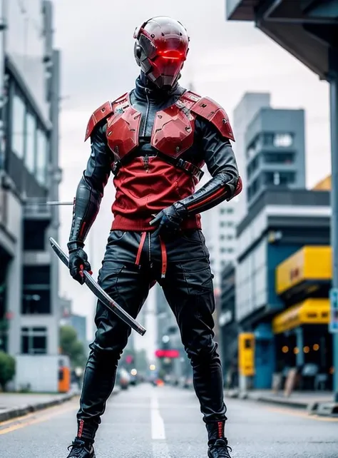 action-packed (pin-up:1.3) weapon
full body, <lora:Cyberhelmet:0.8> helmet, samurai cyberpunk