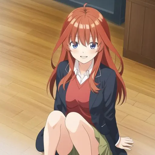 <hypernet:itsuki-4000:0.7>, itsuki nakano, highres,(masterpiece_1.0),(best quality_1.0),full body, perspective from front, smiling