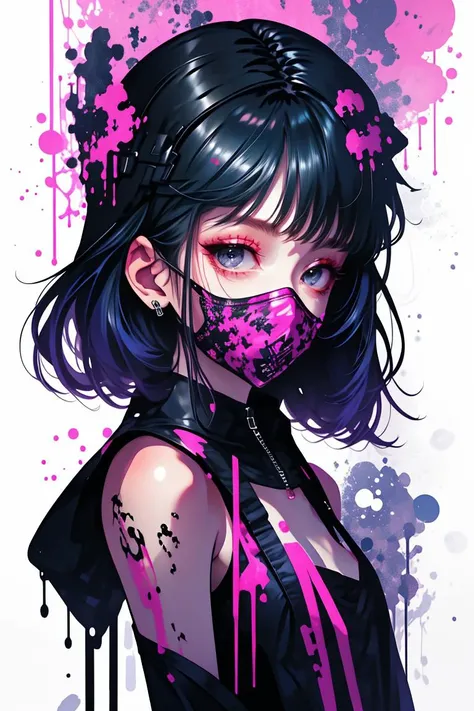 (Loved Vector image:1.3) of (Realistic:1.3) a photo of a woman, <lora:girl_with_mask_lora013:1> mask, mouth mask,(Flat style:1.3),Illustration,Behance,(Magenta hue:1.3), <lora:LCM_LoRA_Weights_SD15:1>