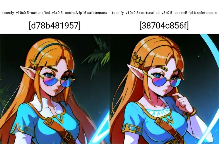 princess zelda with reflective sunglasses