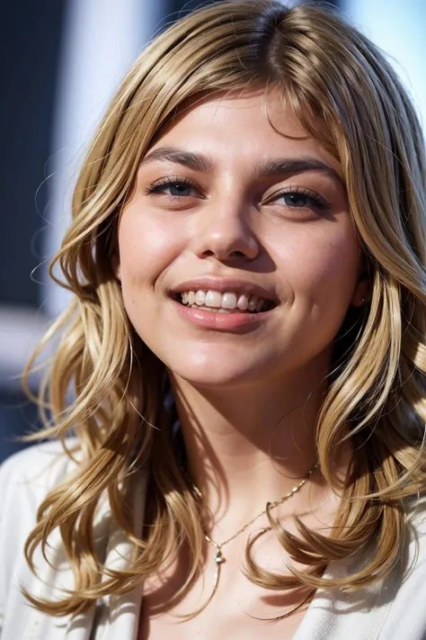 louane, a woman smiling  <lora:louane-000008:1>
