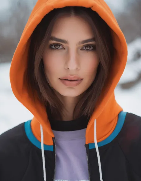 cinematic photo portrait of (((ohwx woman))) wearing an orange hoody, by don bluth. trending on artstation and deviantart pinterest photorealistic hd 8 k highlights & shadow detailed high resolution award winning photography red black purple neon colors octane render hyperrealism cinematic greg rutkowski mucha magali villeneuv lisa frank / apocalyptic color scheme warhammer 40 s retrofure style atmosphere evil fantasy intricate details portrait character concept fashion design <lora:emirata_sdxl_32b:1> . 35mm photograph, film, bokeh, professional, 4k, highly detailed