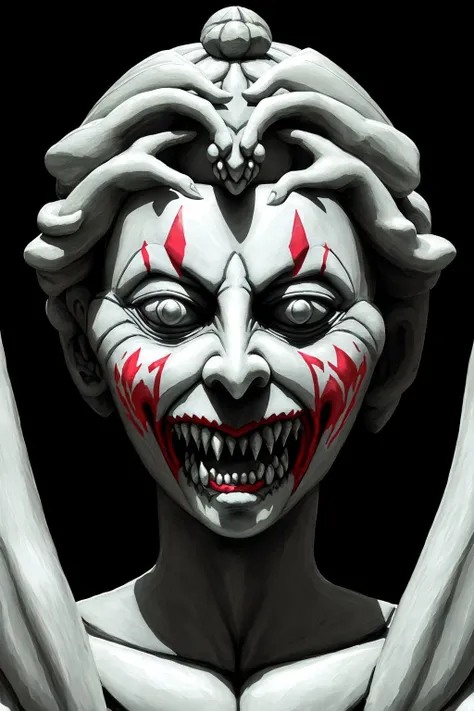 A picture of an evil stone clown drwhoweepingangel <lora:sd15-drwhoweepingangel-lora:1.0>, Very detailed, clean, high quality, sharp image