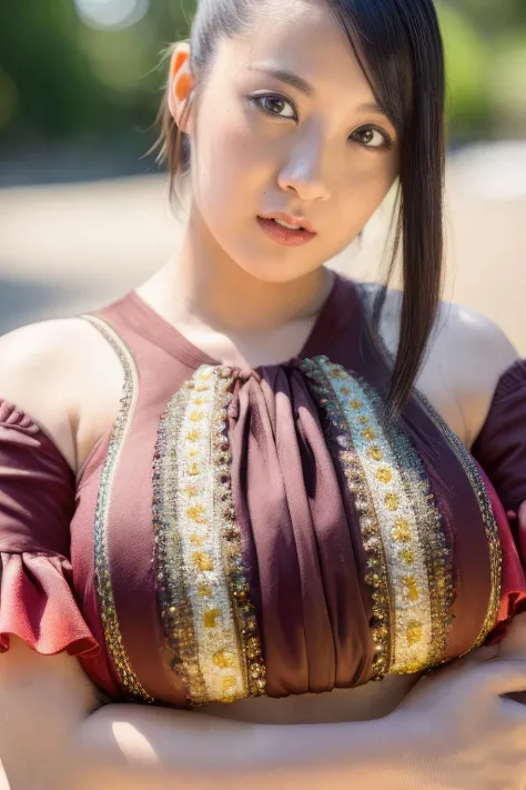 masterpiece,beautiful,extremely detailed,(ultra high res),(8k UHD best quality), (realistic, photo-realistic:1.37), depth_of,field, blurry_background, photo_inset,Dramatic lighting,reference_inset,photo_background,brown_eyes,photorealistic,looking_at_viewer,1girl,shiny skin,detailed skin,(((blouse))),shiori<lora:shiori konno:1>