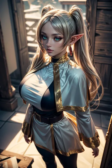 She is a dragon beastman, so she doesn't wear any clothes、She doesn't wear underwear、her skin is white and very beautiful、Golden eyes、Hairless pubic area、Beautiful labia majora、