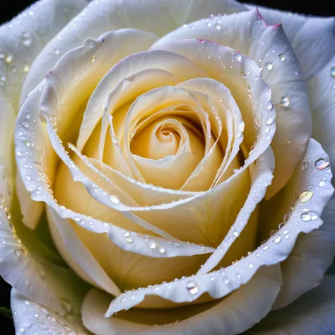 Macro Photography, a white rose, shining starlight, Simple background, Dark background, Extreme Detail, UHD,8K, Studio Lighting, Professional Photography, fine art,