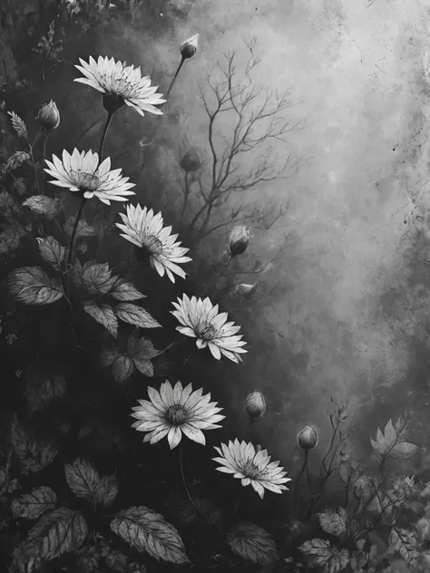 the language of flowers, pyjamas, a secret passageway, photolab, lightroom, cozy, slate gray atmosphere, soft cinematic light, <lora:Desolation:0.8>