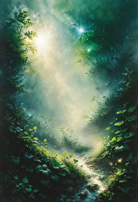 I see the deepest greens, I hear the darkest blues, Might not be synesthesia, Might be apartment fumes, <lora:xl_more_art-full_v1:0.4>, <lora:MJ52:0.4>, dense light rays, <lora:Desolation:0.7>, <lora:Neon_Style_XL:0.7>