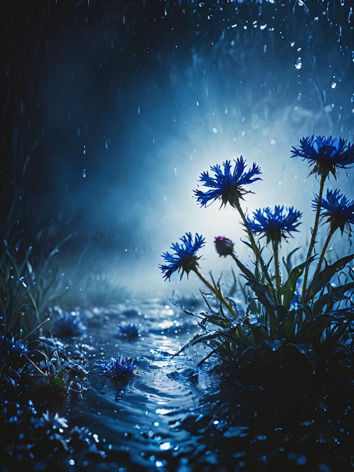 water splashes, cute ice cornflowers, fairytale, cinematic,tiny details,beautiful details,luminism,vibrant colors,complex background, volumetric lighting,rich deep colors,sharp focus, <lora:Desolation:0.8>