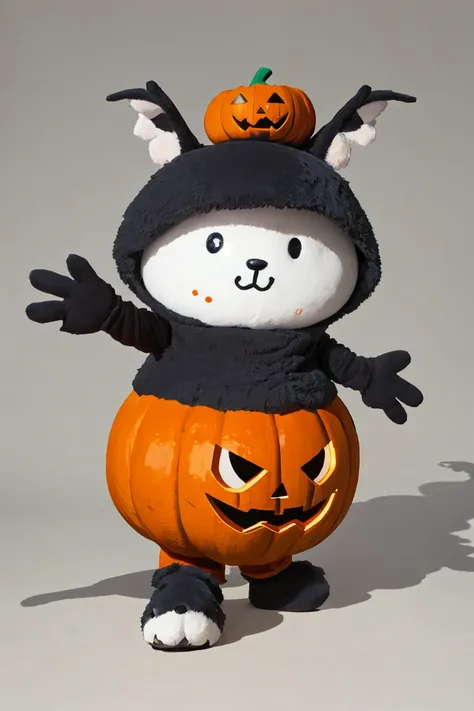 <lora:yuruchara-r2-000011:0.8>, yuruchara,halloween,solo,simple background,