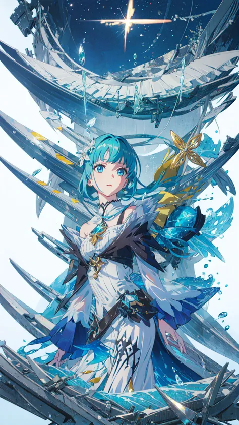 [(white background:1.5)::5],hexagon,bluve long dress,jewvelry,1 girl,mid shot,gacha splash,mid shot,<lora:beautifulDetailedEyes_v10:0.5>,(masterpiece),1gnl,maglician,holding a wand,mid shot,foll body.,
ocean,sea waves,water splashes,sky,light particles,VFX,night,starry sky,galaxy,magic power,waterdropl,