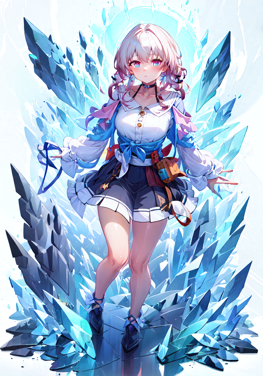 Anime girl with a sword and a sword in her hand - SeaArt AI
