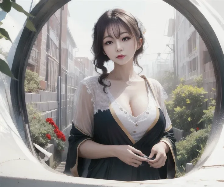 [(white background:1.5),::5], (isometric:1.9),
1 girl, mid shot, full body, (huge breast), tile, red brick, glass, windows, flowers, floating petal, peaceful water, cloud,  <lora:gachaSplashLORA_gachaSplash30:1.3>

(masterpiece:1.4),(best quality:1.4),(realistic),(shiny skin),  (photorealistic:1.4), hyper detailed, highres, good anatomy, best quality, an extremely delicate and beautiful, an extremely detailed and delicate, 8k cg wallpaper, illustration, hyperrealism, high detailed skin, highly detailed background, 8k uhd, dslr, soft lighting, high quality, Fujifilm XT3, HD, Sharp, beautiful studio soft light, rim light, vibrant details, ray tracing, 
( Style-Japan:0.8), (chromatic abberation:0.8), (depth of field:1.2), <lora:Japanese-doll-likeness:0.1>,  <lora:Taiwan-doll-likeness:0.1>,  <lora:koreanDollLikeness_v15:0.1> <lora:lovedollLikenessMiyou_v10:0.1>