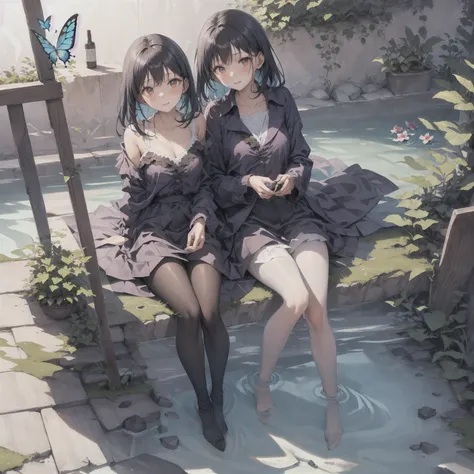 [(white background:1.5)::5], (bottle bottom:0.9), 1 girl, mid shot, full body, butterflies, floating petal, stone fragment, beautiful detailed water, cloud, sun, dusk, sunset, beautiful detailed cloud,  <lora:Colorwater_v4:0.4> <lora:gachaSplashLORA_gachaSplash31:0.6>