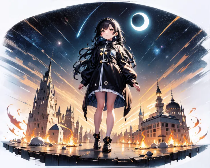 [(sky background:1.5),::5] (isometric:1.0), double exposure, bubble,
mid shot, full body,
//
[(white background:1.4),::10],
//
star_\(sky\), starry_sky, cloud, sky, moon, night, night_sky, shooting_star, crescent_moon, black_hair, solo, long_hair, space, looking_at_viewer, cloudy_sky, 1girl, upper_body, earrings, fire, constellation <lora:adaptedmodel:1> <lora:lihui4JXK-b2-bf16-128-128-1-re1-ep3-768-DA-5015fix:1.0>
