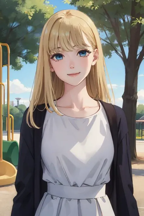 (masterpiece:1.2, best quality),
solo, (slender),
pov, looking at viewer, detailed face, upper body,
<lora:Goshiki_Shiori_v10:0.5>
dress, smile, blonde hair, blue eyes, long hair, medium breasts,
(walking, dating),
(dynamic pose:1.2), (From boyfriend's point of view:1.2), leaning forward,
(park playground:1.2), tree, grass,