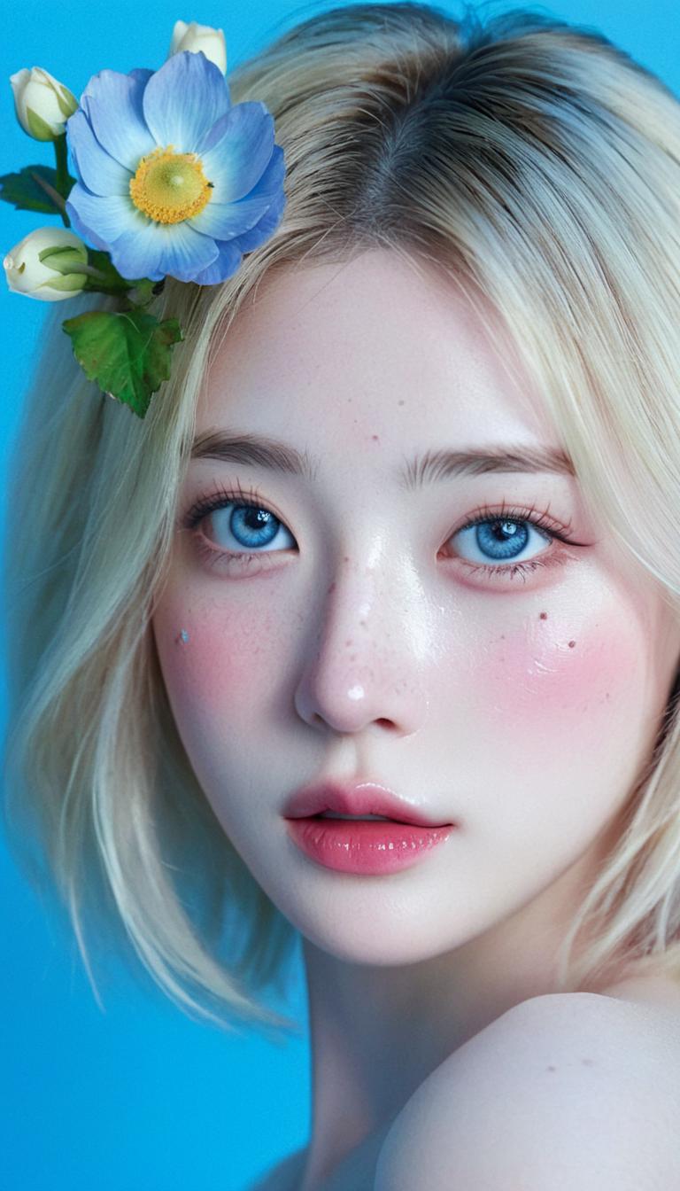 A close up of a woman with a flower in her hair - SeaArt AI