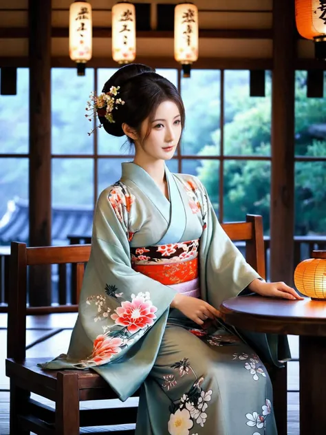 a photo of (multiple girls:1.4), beautiful Japanese, super cute, behave intimately, fair skin, intricate japanese short dress, kimono, perky breasts, cleavage, open clothes, traditional japanese bun with flowers, standing and sitting on chair, japanese text, (upper thighs shot:1.3),
(outdoors:1.2), in front of old japanese temple, (best quality, masterpiece:1.2), ultra highres, high quality, (realistic, photorealistic:1.2), (professional studio lighting:1.2), perfect laugh, vibrant,