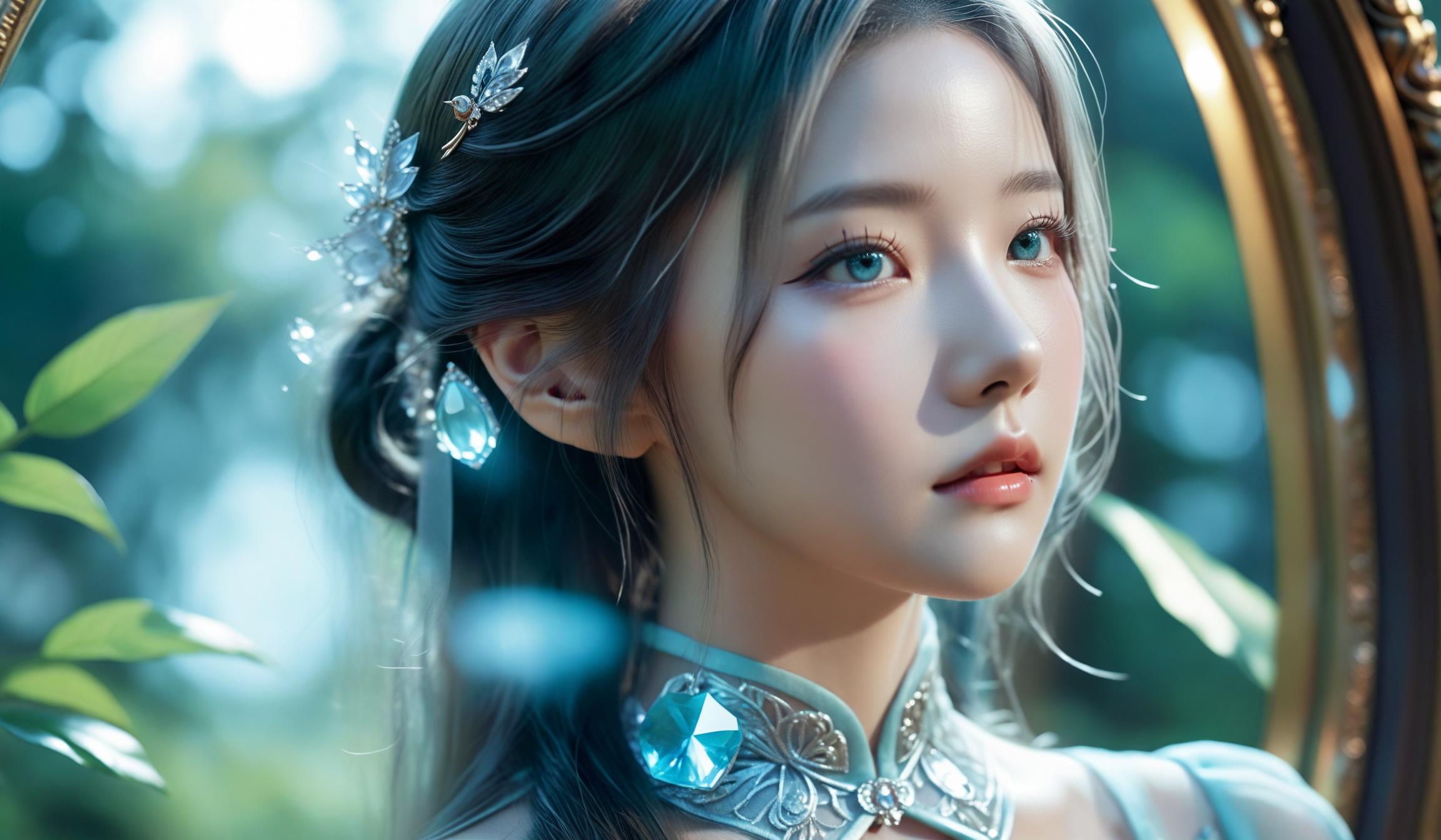 Peerlessly Beautiful A close up of a woman with a necklace and a necklace around her neck ...