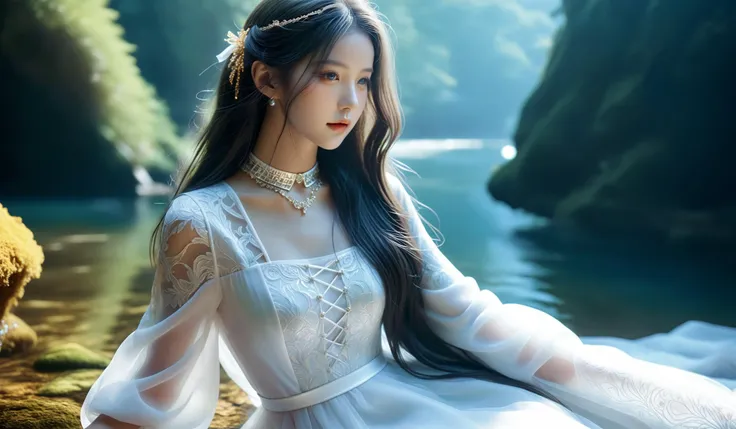 (Best quality,masterpiece,ultra realistic:1.3), (extremely intricate masterful beautiful:1.3), (hyperrealistic photography,photorealistic:1.4), (extremely ultra-detailed),RAW, (natural skin, detailed skin), (skindentation:0.3), (Art Nouveau:1.3),(vivid colors:1.3),(close portrait:1.3),(Beautiful fractal art:1.3),(((photo raw)),),girl,1girl,peerlessly beautiful idol, beautiful detailed eyes,showing fashion wear,(see-through_clothing),(very_long_hair),(Elegant posture),shine,glowing,sparkling, film grain texture,analog photography aesthetic,dynamic composition,beautiful spirals, energy coalescing and vibrating,(dynamic angle,dynamic pose),(panoramic view:1.3),
gothic_lolita,wearing see-through (china_dress:1)
(loose-fitting upper body clothing, levitating synthetic leather, cuboid, Conglomerate stone, Three-Quarter Sleeves, High-Low Hemline, Natural Waist, lace-up back,,Ice Wash,,Sash),(hair clip, scintillating very, very slightly included (vvs2) diamond, portguese cut, brilliant cut facets, 9.00 carat, prismatic, eclat, yellow gold, mohs scale, vigor, fracture filling, four-prong setting, vintage, scarce, space age, new age, personal growth),( crystal canyon coral atoll,alternate reality,mountaineer),(pearl white gaseous psionic),(intergalactic exploration vessel bridge, clay tiles roof,cob,timber, Bioluminescent Jellyfish, wall grazing),
(gold),(silver),colorful aura,diamond,platinum, luxury,charming,alluring,seductive,erotic,enchanting,cleavage,panties,
SimplePositiveXLv2<lora:sd_xl_dpo_lora_v1:0.7><lora:MJ52:0.3>