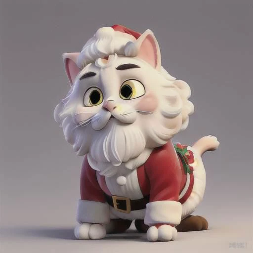 masterpiece, (jianbihua), Reimagine Santa Claus as a cat
