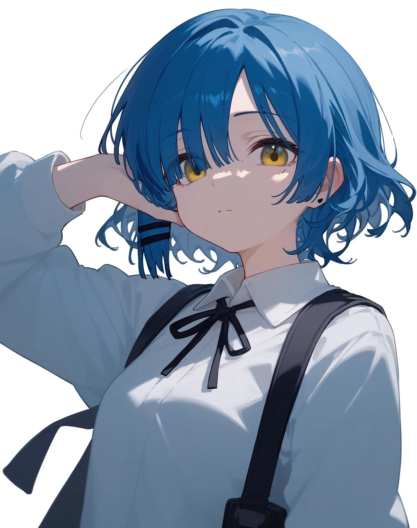 (score_9,score_8_up,score_7_up),<lora:bocchi_the_rock_pony:0.7>,solo, upper_body, yamada_ryo, 1girl, simple_background, looking_at_viewer, white_background, bocchi_the_rock!