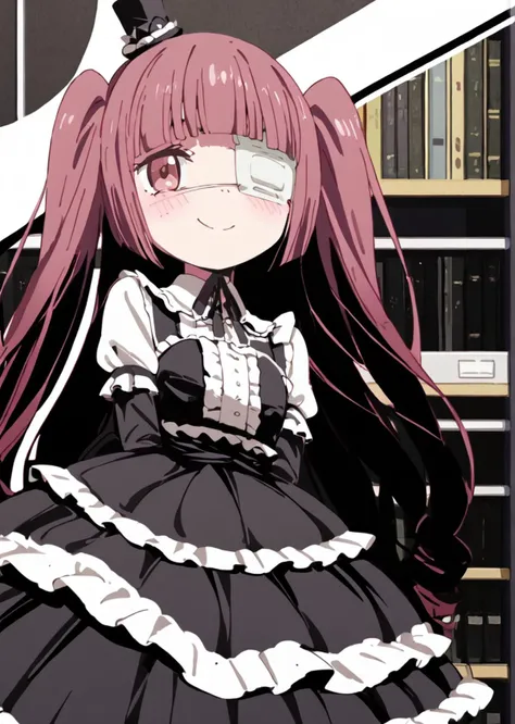 score 9, score 8 up, score 7 up, rating questionable,
detailed background, indoor,
<lora:yurine.pony:1>,
yurine, goth,
light blush, light smile,