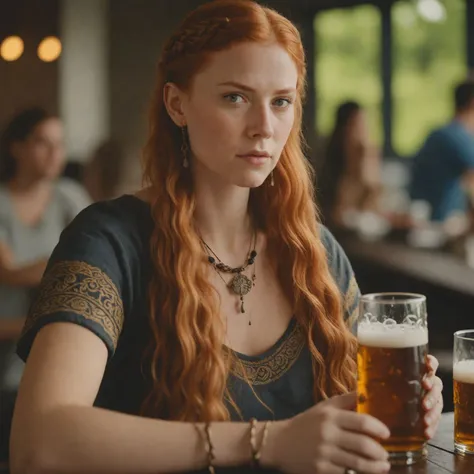 cinematic photo cinematic photo cinematic photo (masterpiece, 4k, vikingpunkai, sfw, perfect face, best quality), photo of young viking maiden, ginger hair, linen dress, muscular body, sitting at long table, drinking from a beer skin . 35mm photograph, film, bokeh, professional, 4k, highly detailed . 35mm photograph, film, bokeh, professional, 4k, highly detailed, cinematic photorealistic, 8k uhd natural lighting, raw, rich, intricate details, key visual, atmospheric lighting, 35mm photograph, film, bokeh, professional, 4k, highly detailed . 35mm photograph, film, bokeh, professional, 4k, highly detailed