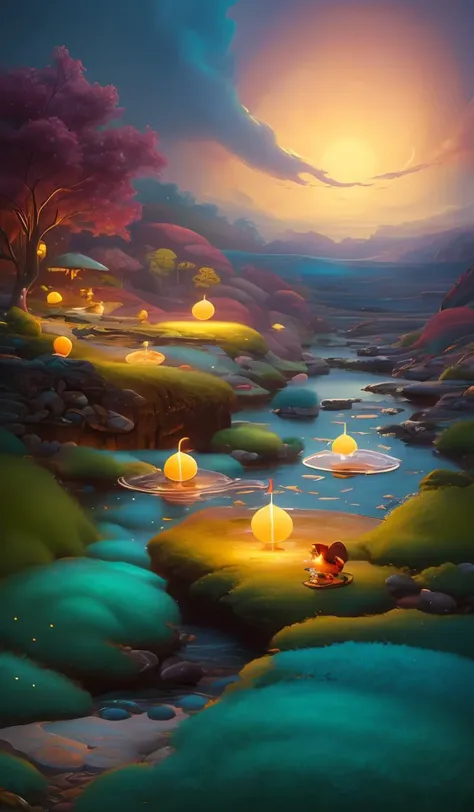 a surreal Bioluminescent, very very very cute Silene in a happy world by Daniel Merriam, Trending on Artstation, oil on Canvas by Elena Zhurikhina and Goro Fujita and Charlie Bowater, octane render, 4k, 8k, HD,