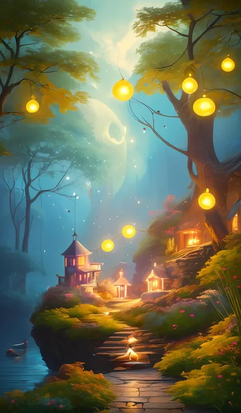 a surreal Bioluminescent, very very very cute Silene in a happy world by Daniel Merriam, Trending on Artstation, oil on Canvas by Elena Zhurikhina and Goro Fujita and Charlie Bowater, octane render, 4k, 8k, HD,