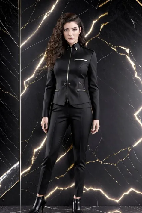 “A stunning lion from the future, shiny coat, sharp edges'“