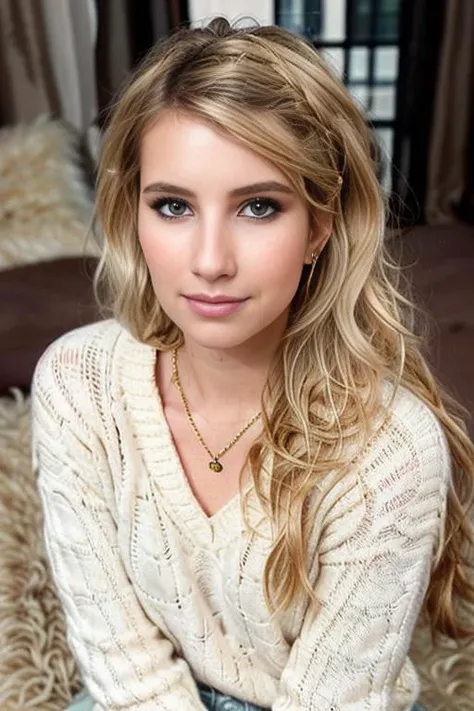 <lora:2mm1r4b2rts:0.9>, a Realistic full body Portrait of a 2mm1r4b2rts woman with brown eyes and blonde Hair style, looking at viewer, jewelry, sitting, earrings, indoors, blurry, sweater, lips, sleeves past wrists, window, chair, couch, head rest, realistic, white sweater, soft lighting, professional Photography, Photorealistic, detailed eyes, RAW, analog, sharp focus, 8k, HD, DSLR, high quality, Fujifilm XT3, film grain, award winning, masterpiece