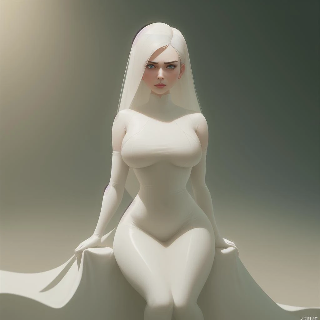 an elegant curvy feminine pale goth cutie wearing an elaborate tight latex-nylon-leather white gown with cyan highlights, thin waist, tube-top dress, cgsociety, photorealistic, 16k, smooth, sharp focus, trending on ArtStation, volumetric lighting, worksafe, sublime-comforting-intriuging ambience, beautiful face, pale skin, rule of thirds, cinematic lighting, melancholy atmosphere, sharp focus, backlit, stunning, model agency, smooth, hard focus, full body shot, instagram photo, shot on iphone 1 3 pro max, hyper realistic,(((by Atey Ghailan and Emmanuel Shiu,SamDoesArt1))),nsfw,