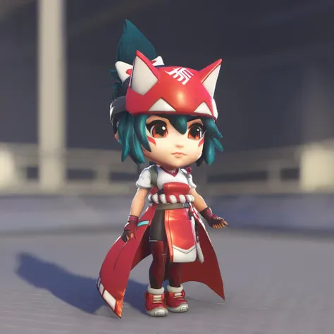 professional 3d model masterpiece, best quality, <lora:qban2-000008:0.6>, <lora:Kiriko:1>,chibi,1girl,Kiriko,fox mask . octane render, highly detailed, volumetric, dramatic lighting