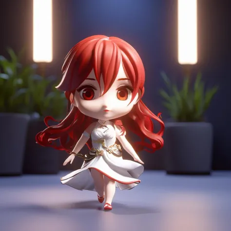 professional 3d model masterpiece, best quality, <lora:qban2-000008:0.6>, <lora:jizi-sdxl:1>,jizi,chibi,1girl, red hair, white dress, . octane render, highly detailed, volumetric, dramatic lighting