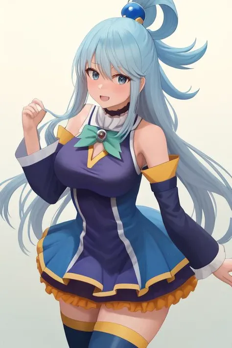 aqua \(konosuba\), 1girl, <hypernet:everything:1>, best quality, highly detailed