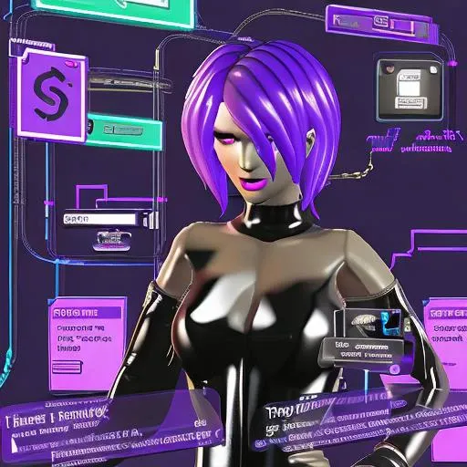 a vaporwave screenshot selfie of a sexy emo (lpb2k1), wearing latex, text, icons <lora:vaporbabe-x-v1-F-000008:1>