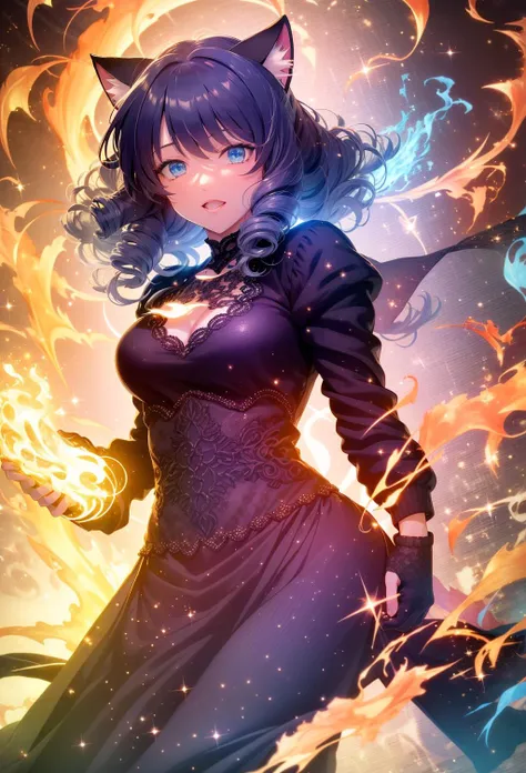fire,floating,flame,magic,glowing|<lora:СÑÐ¸Ð»Ñ Ð¡Ð²ÐµÑовÑе ÑÑÑекÑÑ Ð¿Ð»Ð°Ð¼ÐµÐ½Ð¸ огнÑ(fire,floating,flame,magic,glowing):1>, <lora:ÐоÑка-девоÑка из Ñок ÑоÑ(cyan, animal ears, cat ears,tail,blue eyes,black hair,curly hair):0.7>, cyan, animal ears, cat ears,tail,blue eyes,black hair,curly hair, 1girl in full growth, best quality, masterpiece, ultra-detailed, high quality, perfect nose, highly detailed skin, warm skin tone, defiance512, RAW photo, best quality, high resolution, (masterpiece), dreamlike, dreamy, modelshoot style, analog style, tonemapping, photorealistic, professional photography, sharp focus, HDR, 8K resolution, intricate detail, sophisticated detail, hyper detailed, (depth of field), highlight and shadow, volumetric lighting, cinematic bloom, professional light, looking at viewer, blotchy,