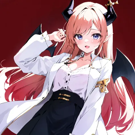 yuzuki choco,solo,1girl,<lora:yuzuki choco:0.8>,devil horns,devil wings,brond hair,white coat,