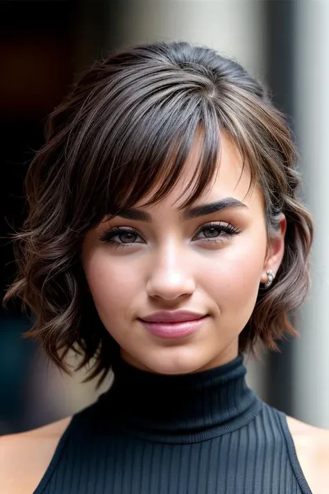 DemiL, ((wearing a turtleneck)), ((in the city)), model shoot style, 8k raw, high res, ultrarealistic, hyperrealistic, soft lighting, good lighting, textured skin, photorealism, DSLR photo, high details, detailed face, detailed hair, skin pores, (looking at viewer), (Real Eyes), (Detailed Eye Corneas), (detailed pupils), ((smiling)), photo lab, elegant, insane details, hyperdetailed, low contrast, epiCRealism, Detailed and realistic photography, intricate and realistic eyes, shot outside, perfect hands, skin texture, soft natural lighting, 85mm lens, magical photography, dramatic lighting, ultra-detailed, Kodak 800T, (((SFW))) <lora:more_details:0.6>