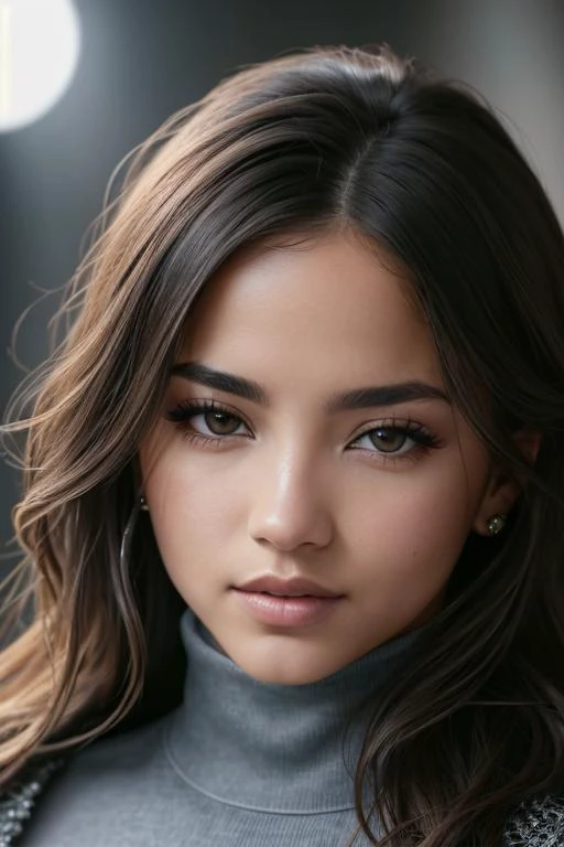 IsabellaMerced ((Wearing a turtleneck and distressed jeans)), ((Professional Photo Shoot)), ((in a dance club in the city)), model shoot style, extremely intricate, High Detail, Sharp focus, dramatic, soft cinematic light, (looking at viewer), (Real Eyes), (Detailed Eye Corneas) (detailed pupils), smiling, 24mm, photo lab, elegant, insane details, hyperdetailed, low contrast, epiCRealism, (((SFW)))